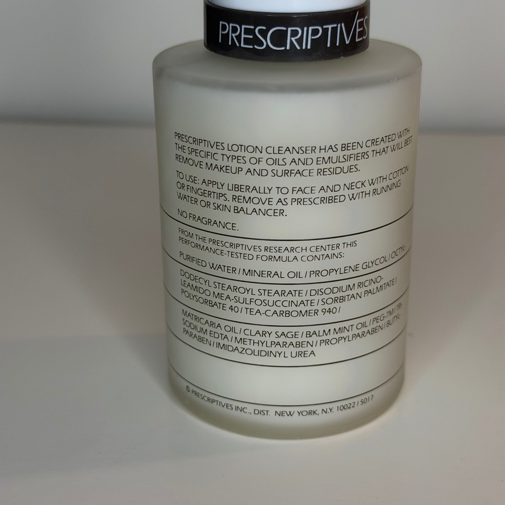 Prescriptives Lotion Cleanser 6 fl oz 180ml Fragrance Free Makeup Remover Vintag - Picture 2 of 5